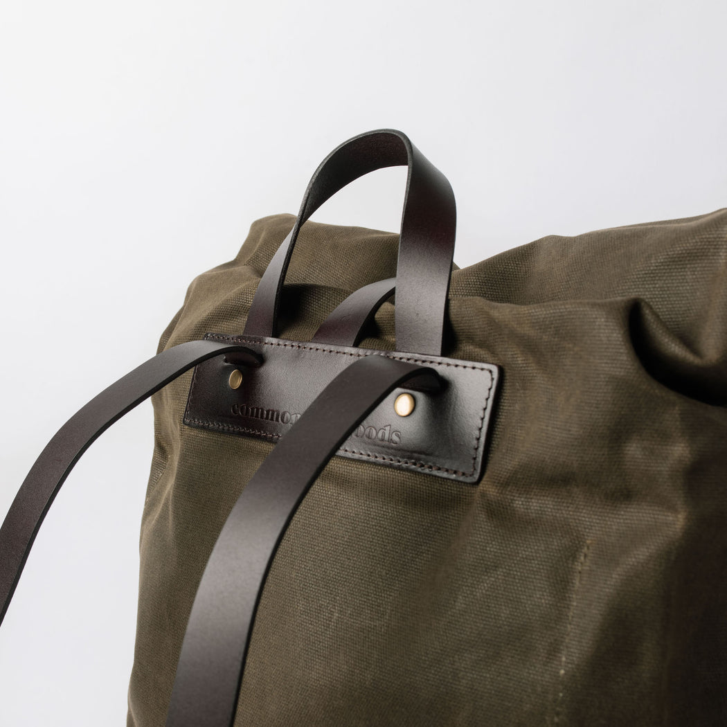 Common Goods Waxed Canvas Rucksack Leather Straps