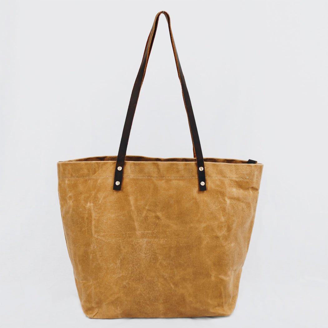 Waxed canvas tote carry bag