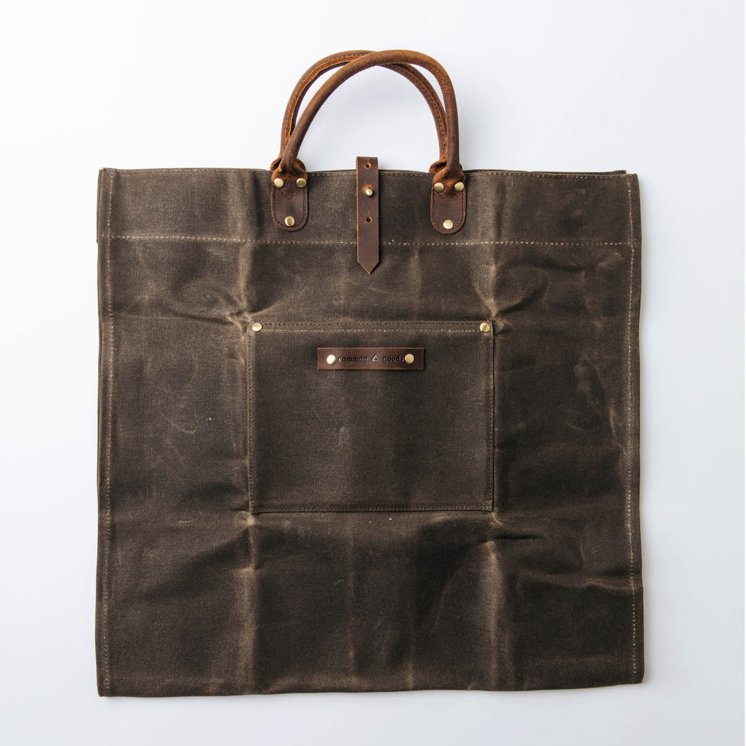 Common Goods Waxed Canvas Firewood Carrier