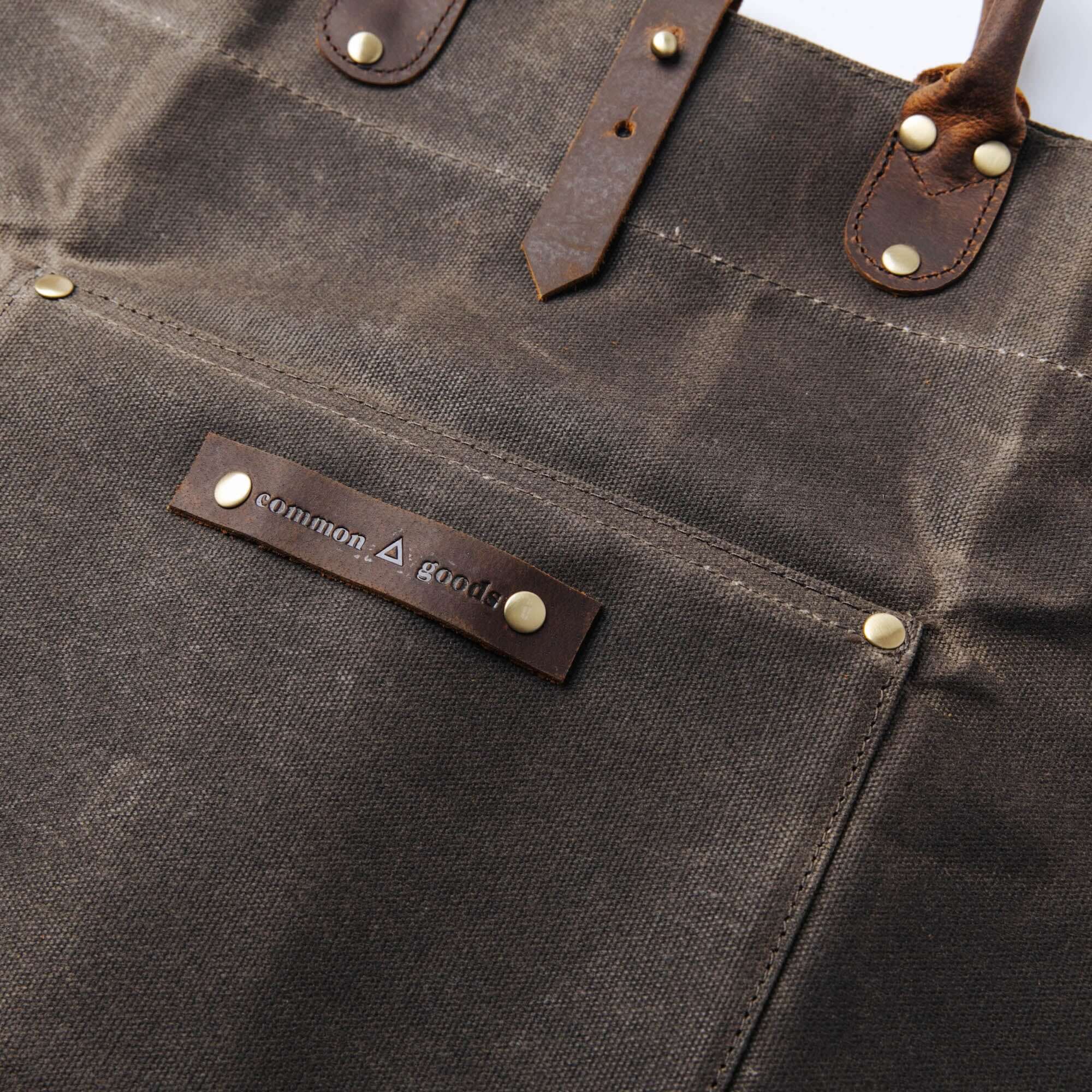 Common Goods Waxed Canvas Firewood Carrier - label