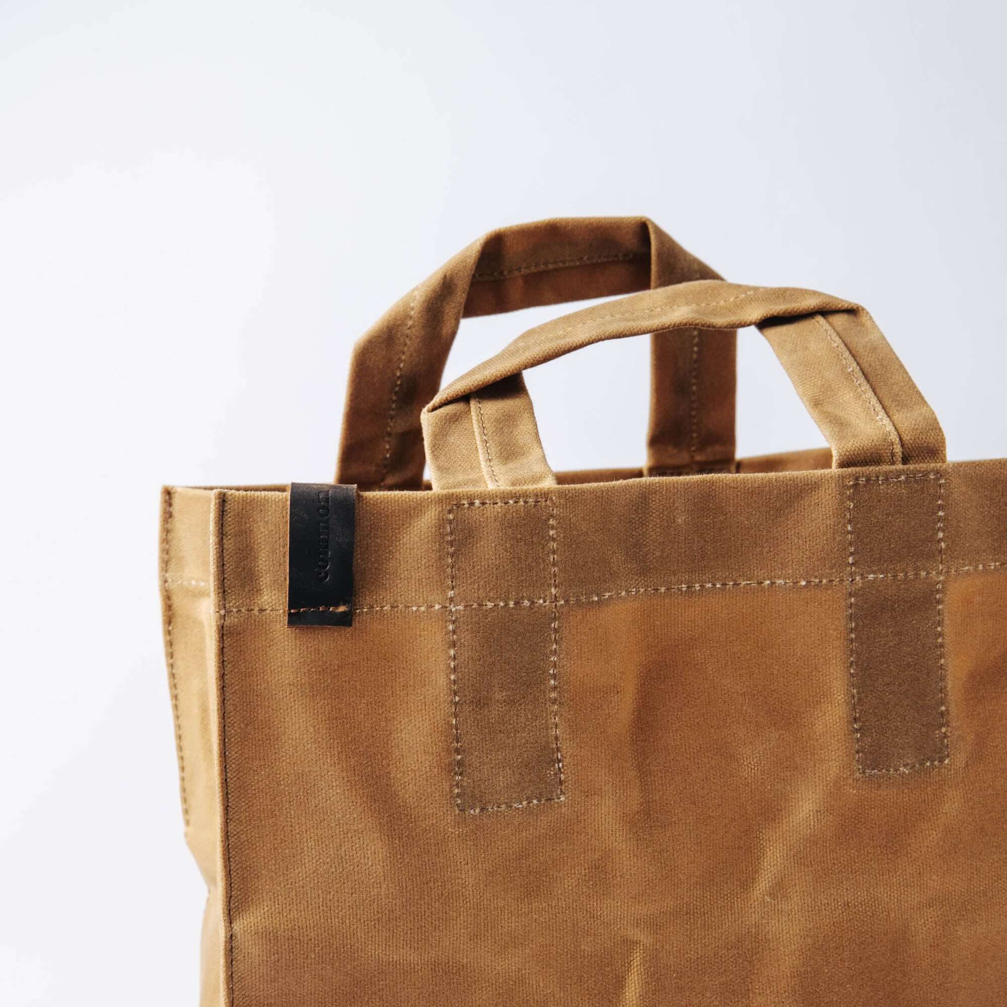Common Goods Waxed Canvas Market Bag - closeup